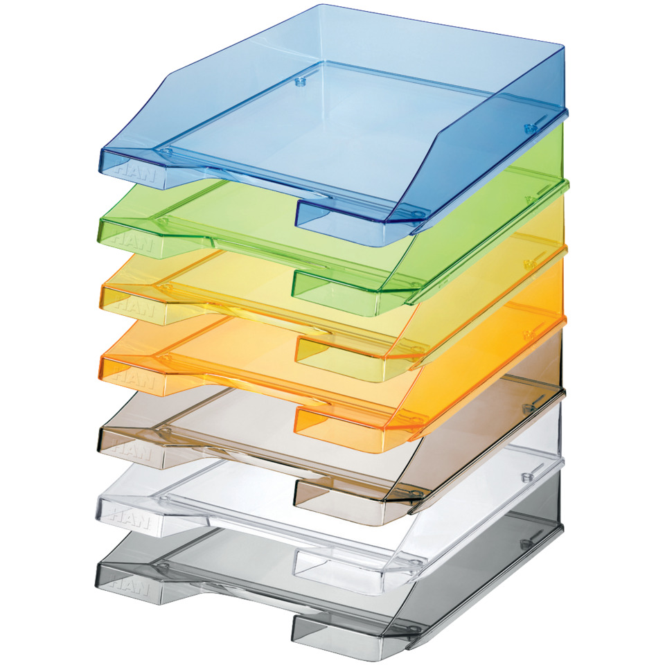A4-Organizer, Transparente Ablage, Schreibtisch-Organizer, Stackbare Ablage, Bunte Ablageflächen