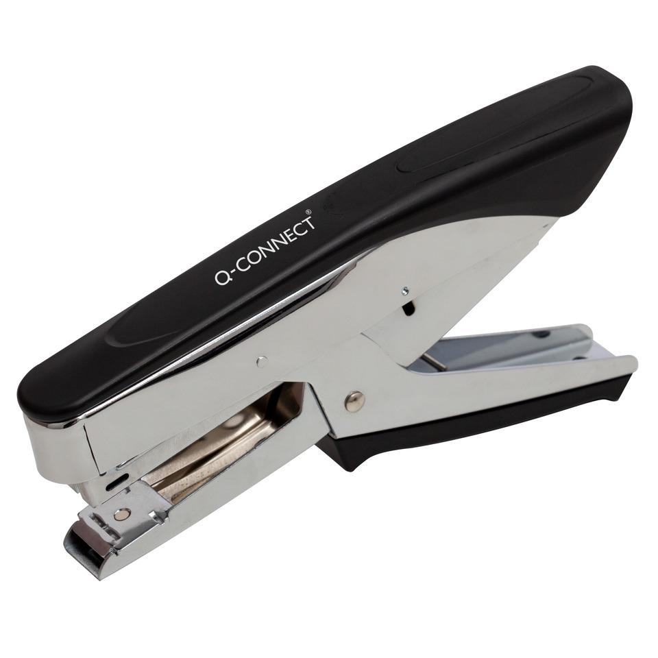 Klammern, Schraubstapler, Metall, Schwarz, Q-CONNECT