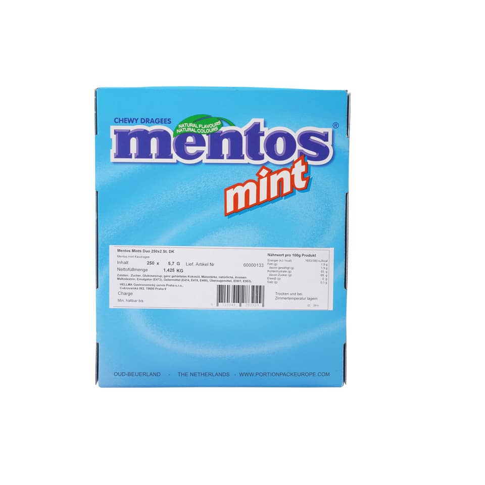 Mentoses Mint, Kaugummi, Box, blau, Packung