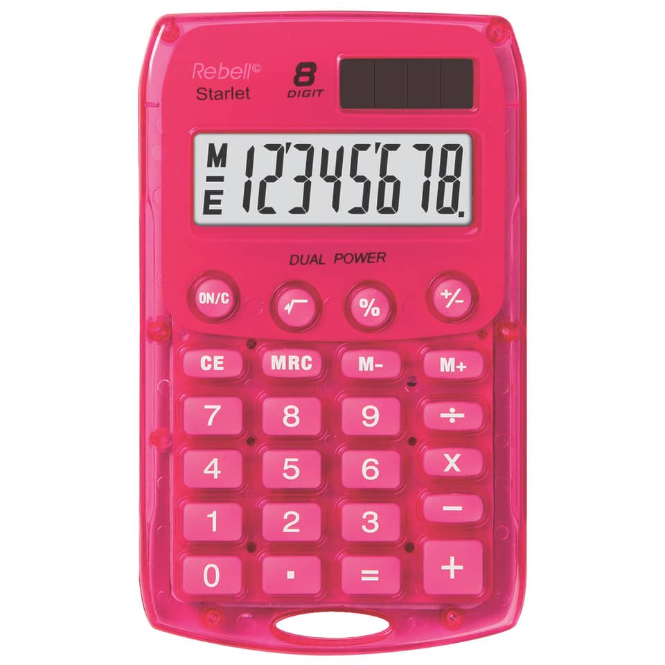 Taschenrechner, Mini-Taschenrechner, 8-Digit, Pink, Kalkulator