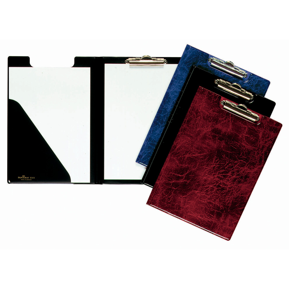 notizblock, clipboard, leder, rot, blau