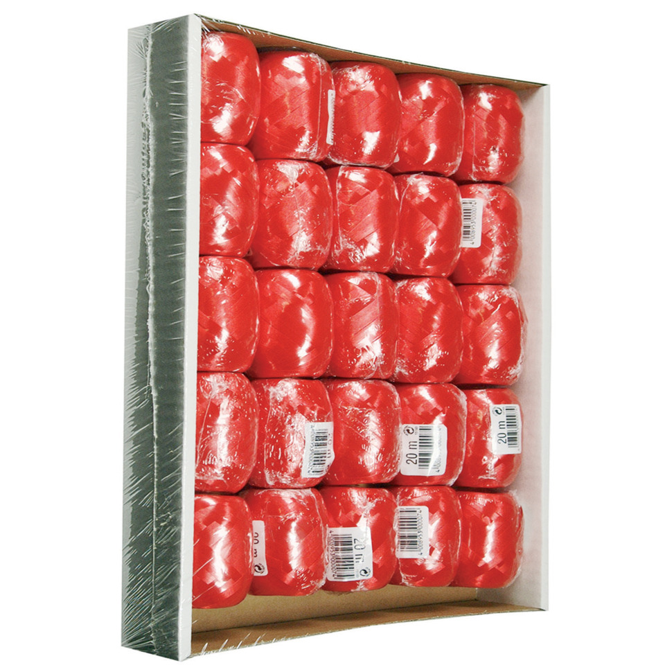 Pallet, Red rolls, Red packaging, Shrink wrap, Label tags