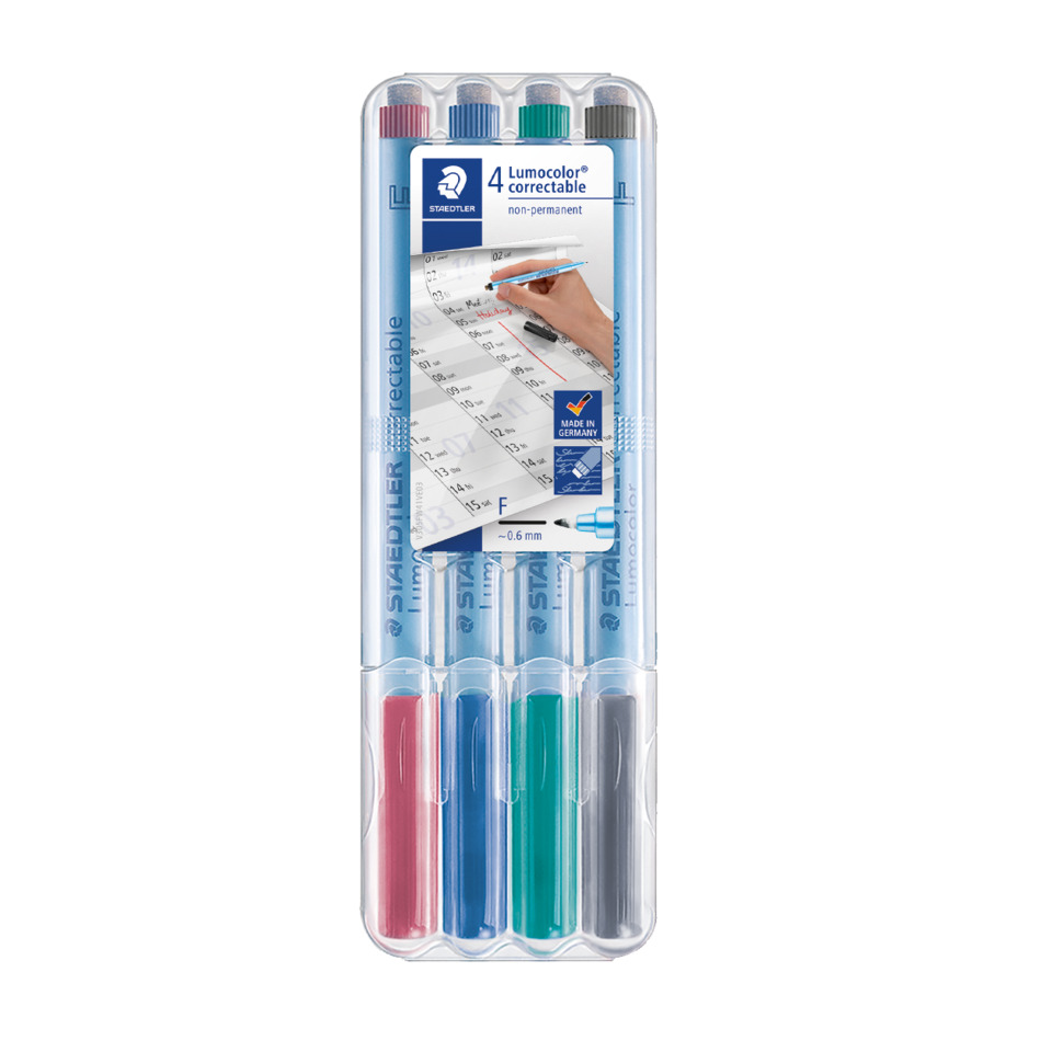 Filzstifte, Korrekturstifte, 4-farbig, Stabilo, Non-permanent, Markernset, Filzstifte, 4er-set, Lässt Deckfarben, non-permanent