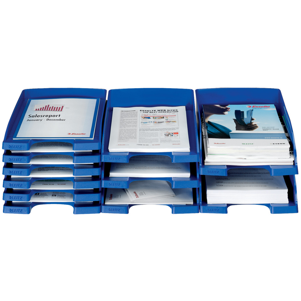 Aktenordner, Dokumentenkorb, Schubladenbox, Blau, Halterung/Tragebox