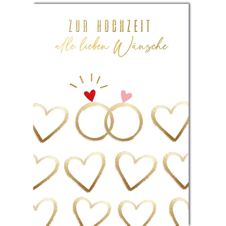 herzmuster, hochzeitskarte, goldene farben, kartenmotiv, herzen