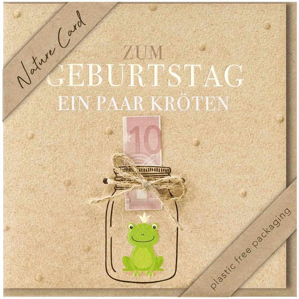 Geschenkset, Glasgefäß, Klare Verpackung, Frosch-Motiv, Naturkarton