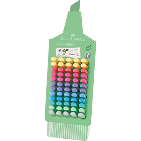 Textmarker 46, Pastell, 1-5mm, sortiert FABER CASTELL 254633