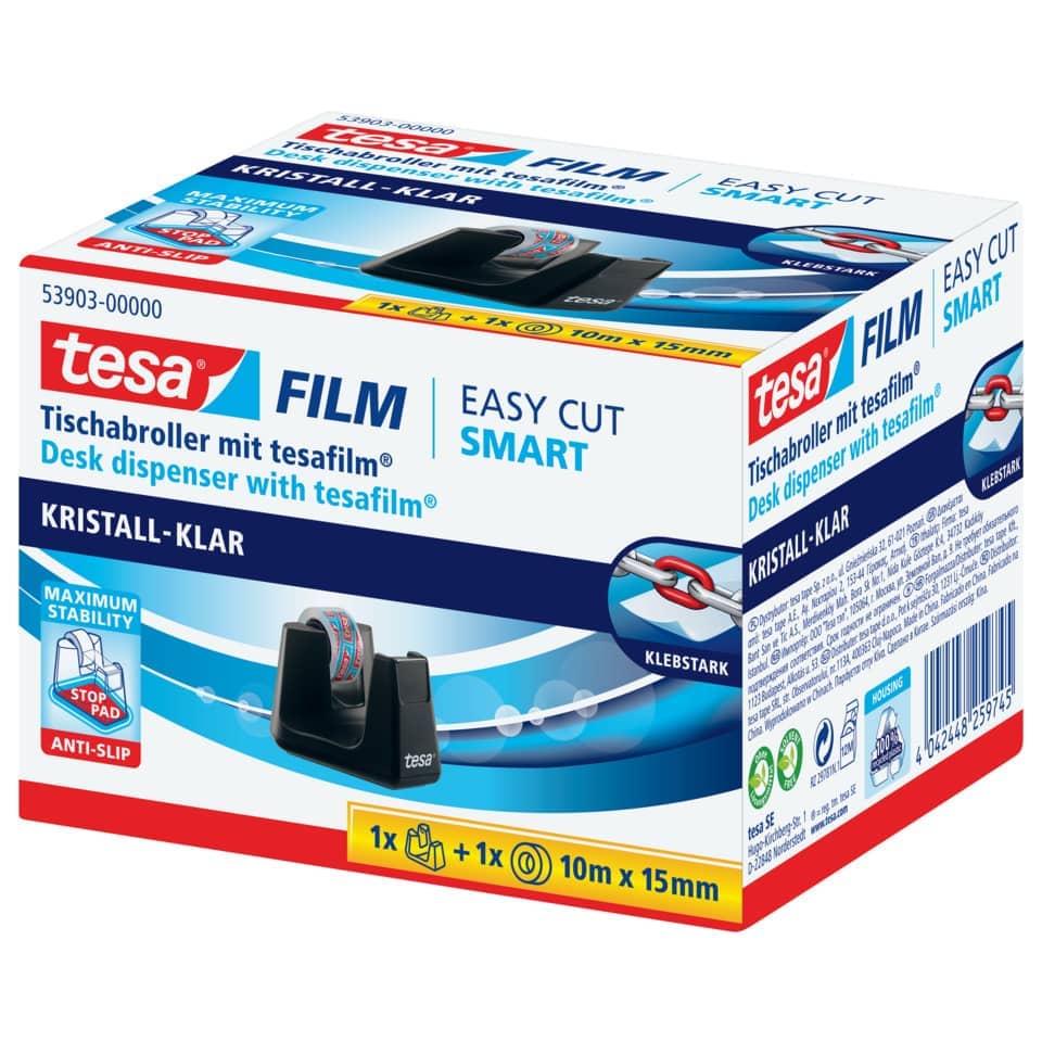 Tischabroller, tesafilm, Klebekit, Kristall-Klar, Desk dispenser with tesafilm