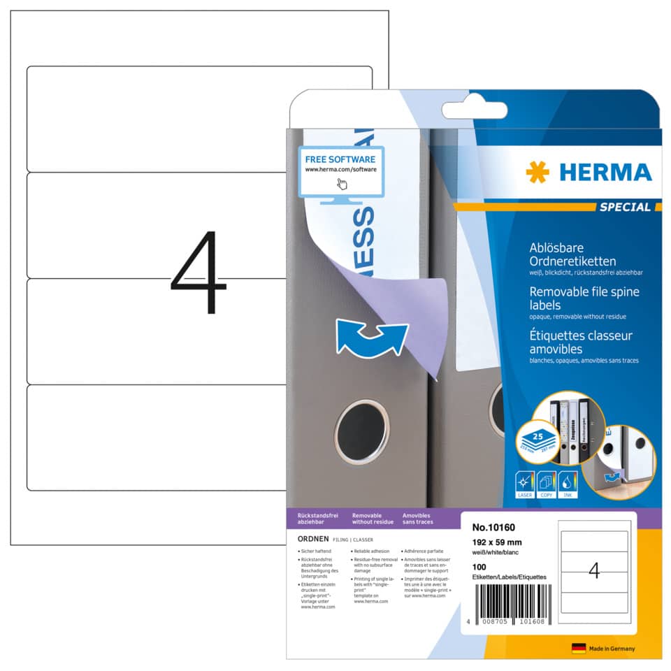 Ordneretiketten, Ordnerbeschriftung, Spine Labels, entfernbar, Klebetiketten