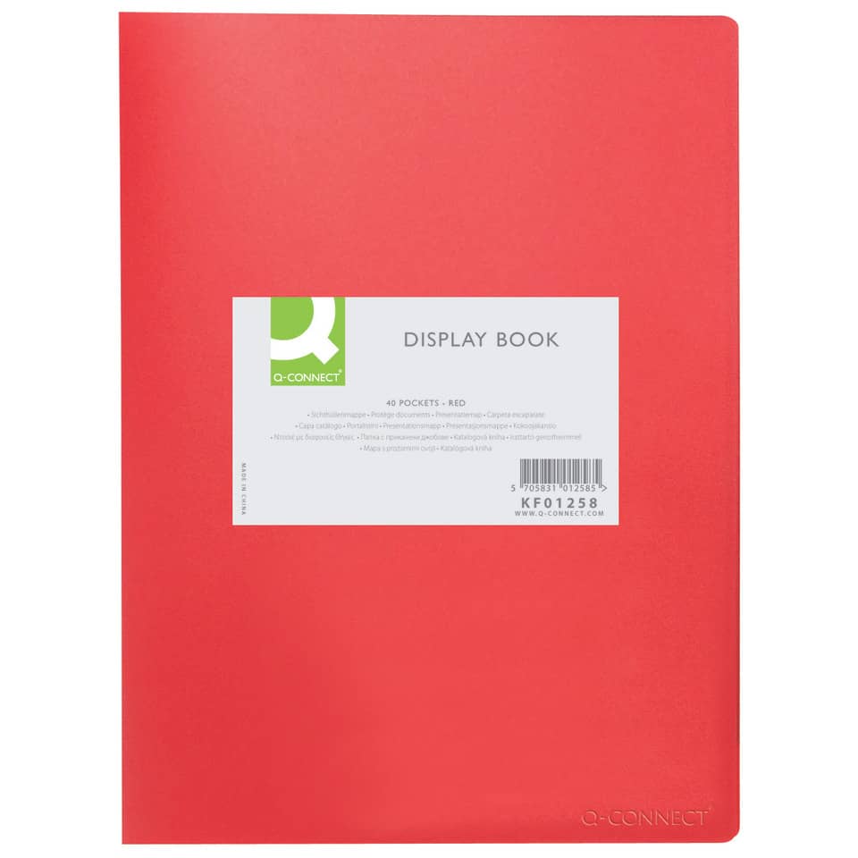 Display-Book, roter Notizblock, Q-Connect, Taschenblock, DeckelMaterial