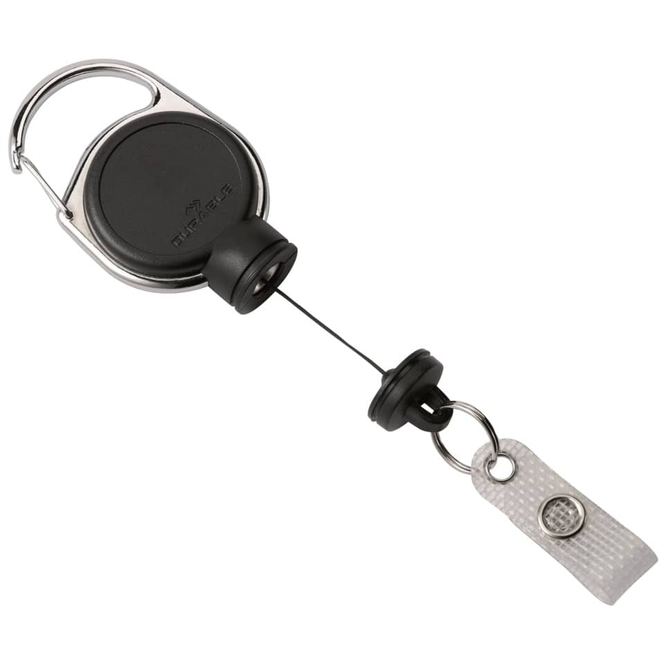  retractable, cord, lanyard, carabiner, black