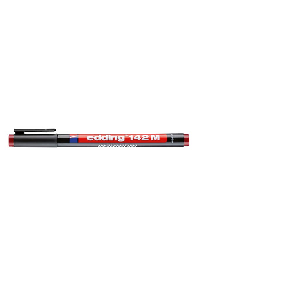 Permanentstift, Marker, Edding 142 M, roter Tintenstift, Stiftspitze
