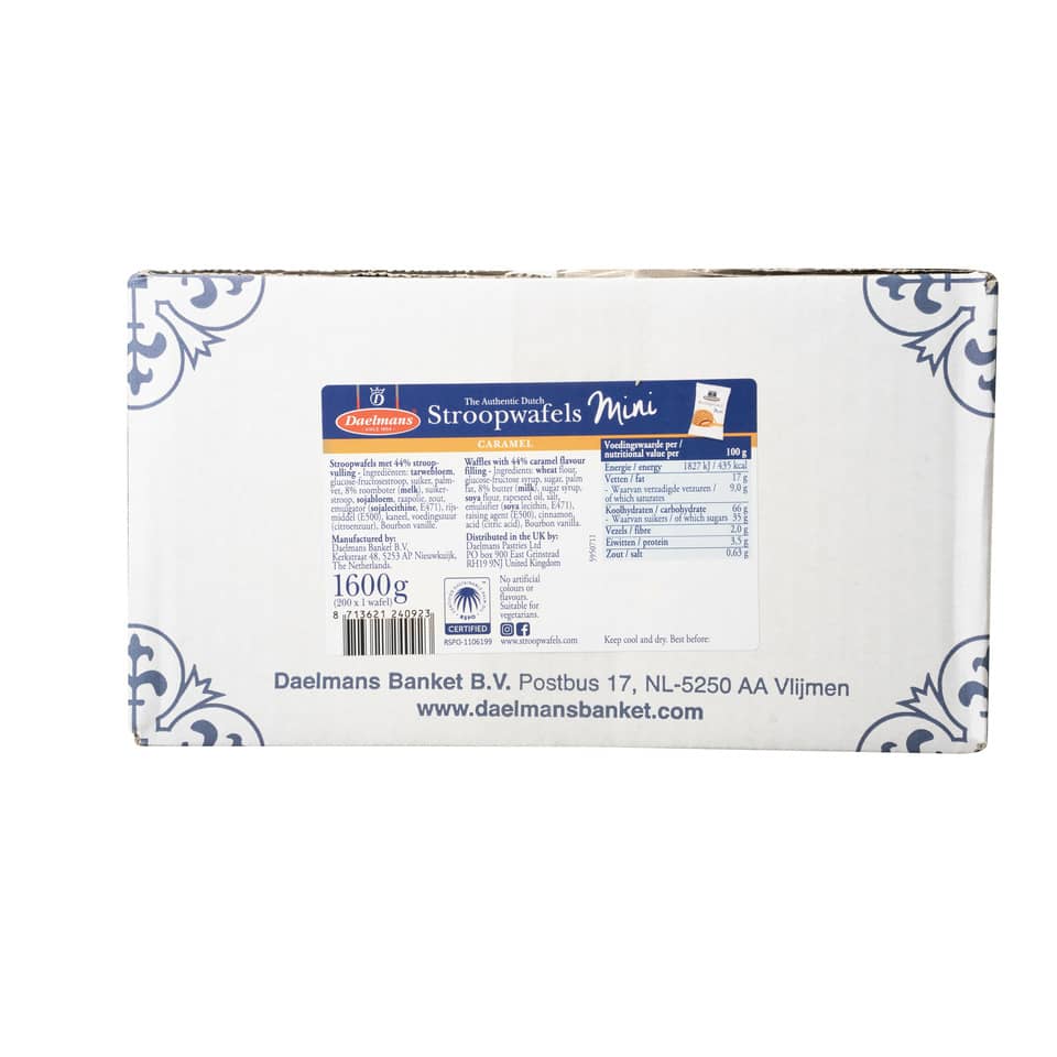 Stroopwaffeln, Mini, Karamell, Schachtel, Verpackung