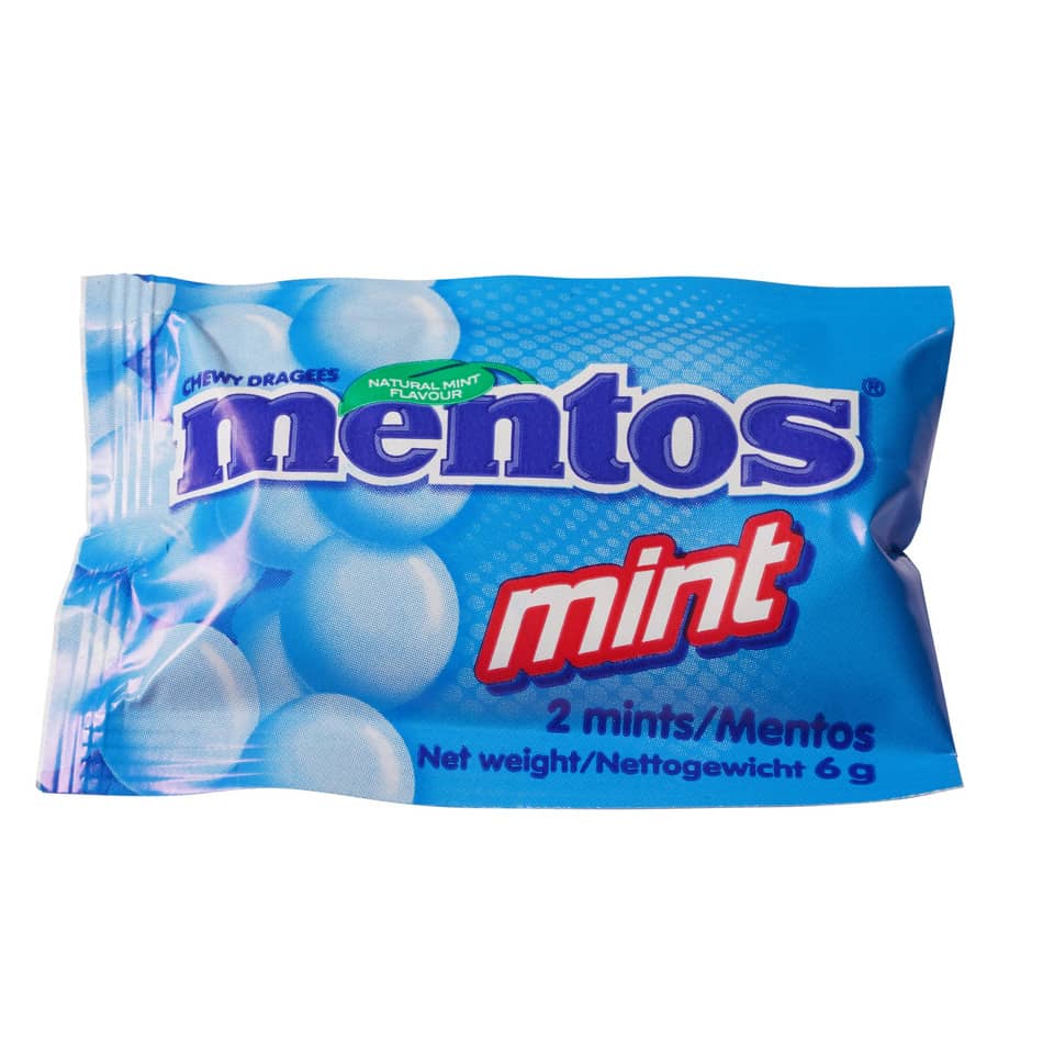 Mintos, Kaugummi, Menthos Mint, 2 Mints, 6 g Netwt