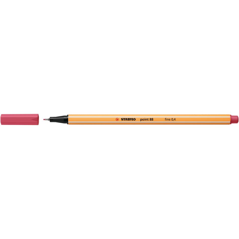 Fineliner point 88®, 0,4 mm, erdbeerrot STABILO 88/49