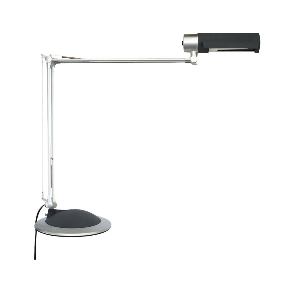 Schreibtischlampe, Arbeitlampe, Klemmarm, Lenkarm, Metall/Chrom