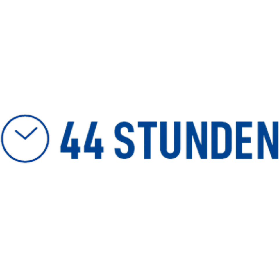 Uhr, Logo, 44Stunden, Blau, Rund