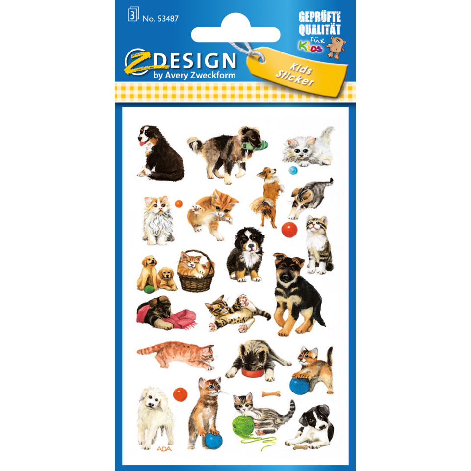 Hunde Katzen, Tieraufkleber, Tierbilder, Haustieraufkleber, spielerische tiere