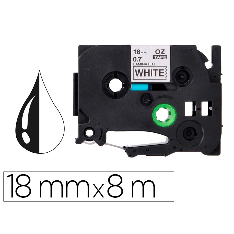 Kassette, 18 mm, 8 m, weiß, Lamintiert