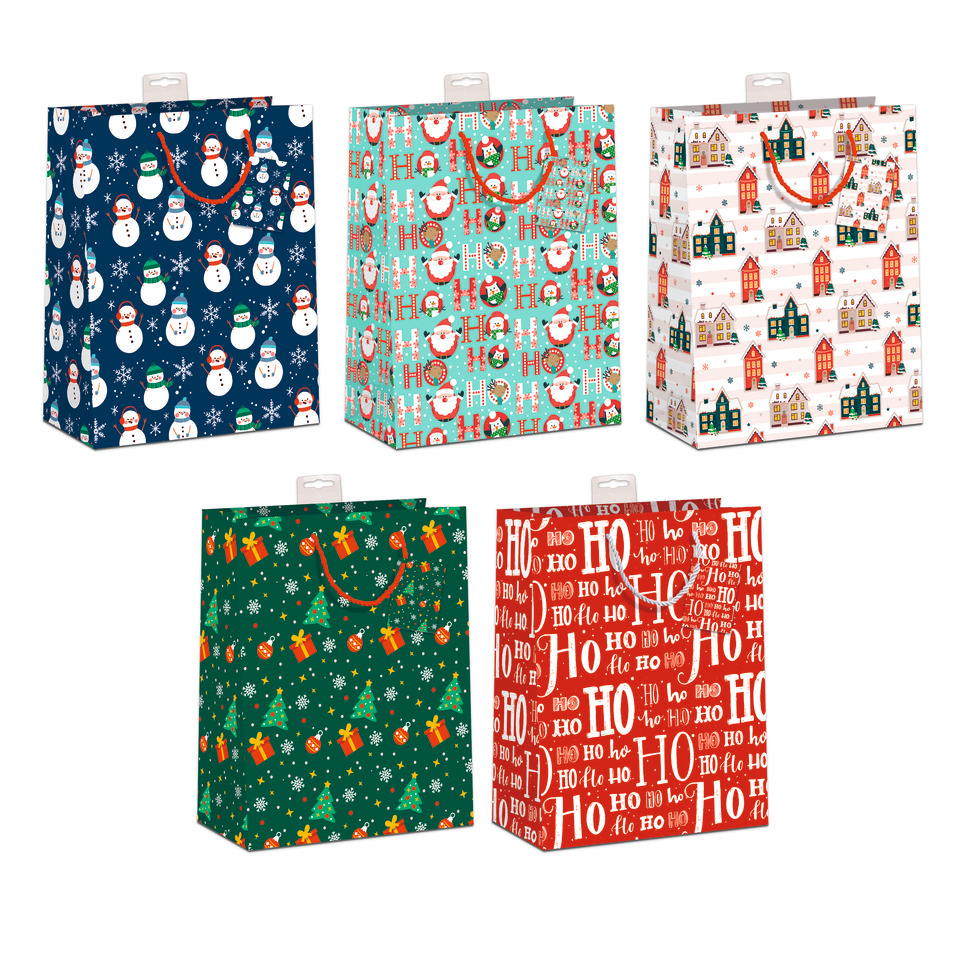Weihnachtsgeschenke, Geschenkverpackung, Weihnachtsmotiv, Gotische Muster, Papiertragetaschen