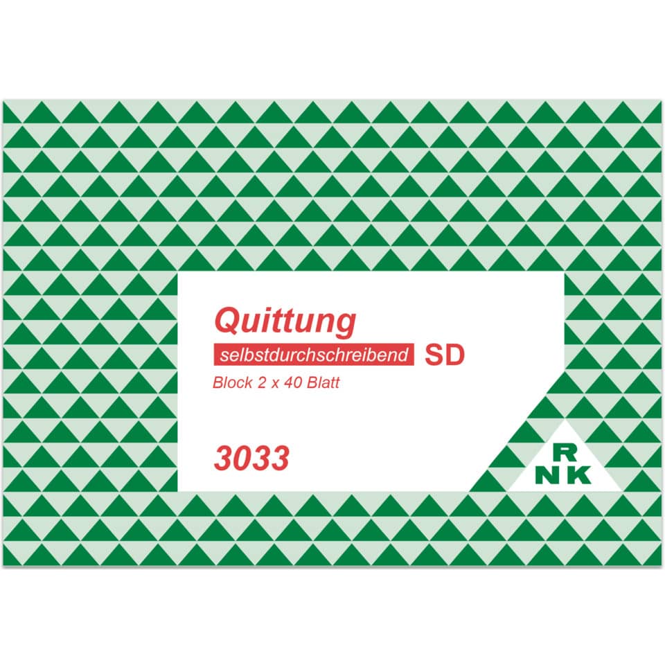 Quittung, Selbstdurchschreibend, SD, Block, Blatt