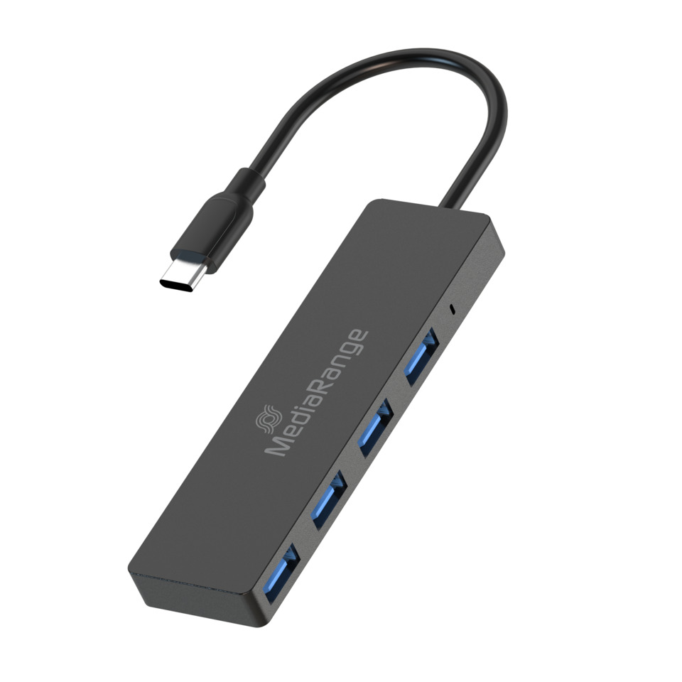 USB-C Hub, 5 Ports, USB 3.0, Aluminium, Kabel inklusive