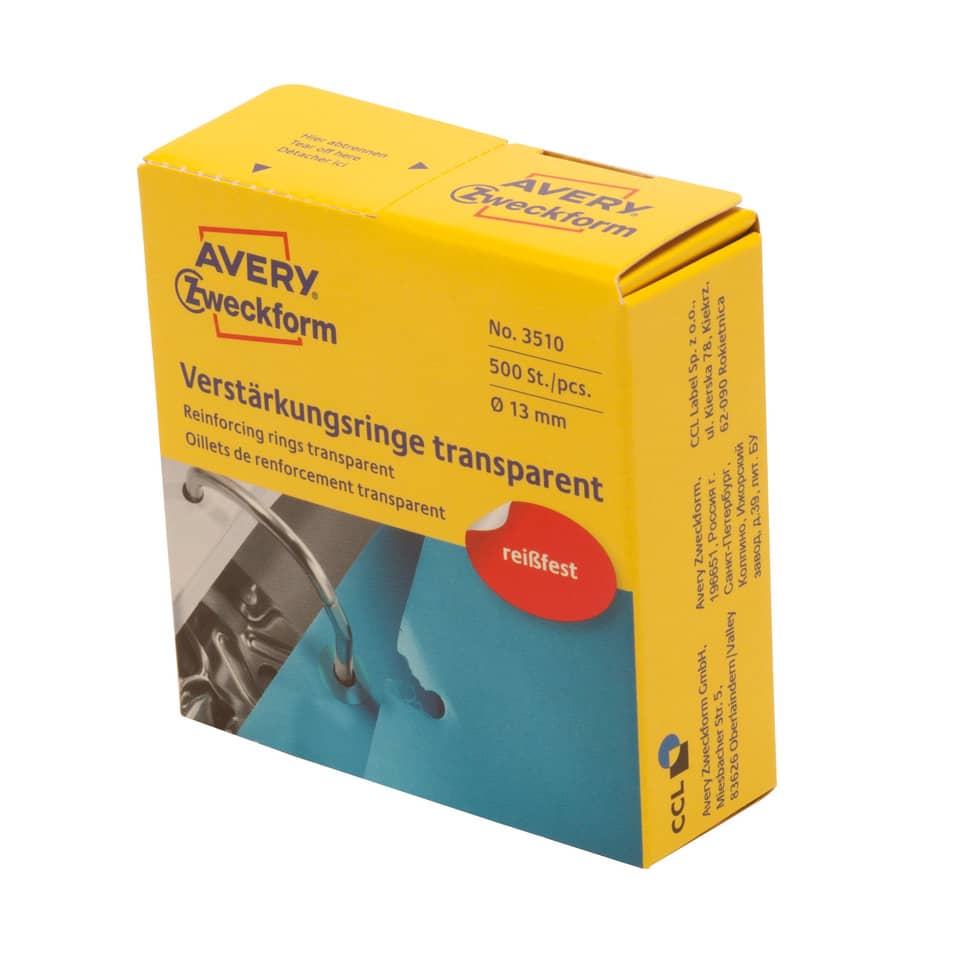 Verstärkungsringe, transparente, Ringsystem, reiffest, Schachtel
