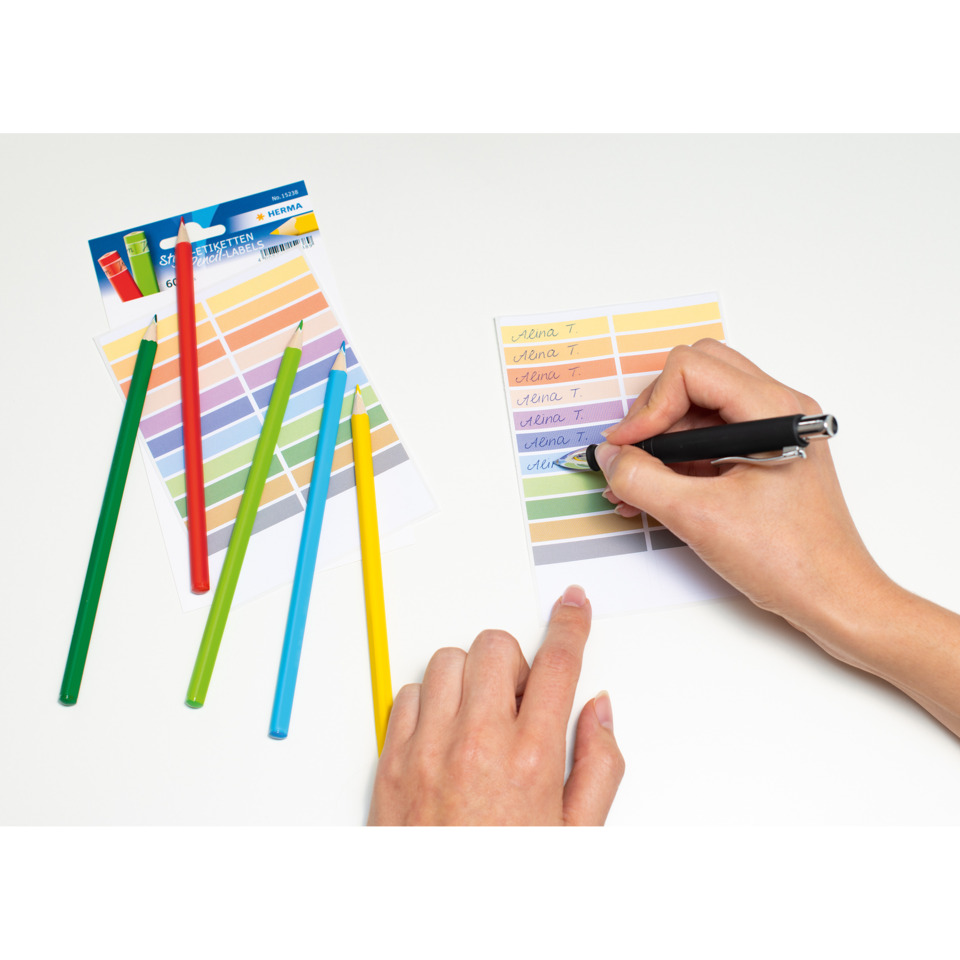 Bunte Stifte, Farbstiftkarte, Buntstifte, Schulbedarf, Labelblätter