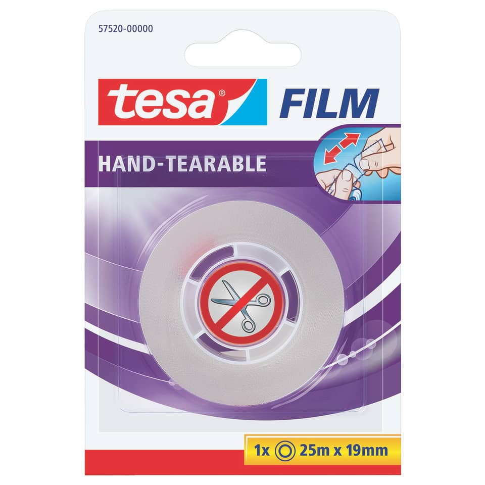 Hand-tearable tape, Klebeband, Tesafilm, Masking tape, Abroller 25m x 19mm