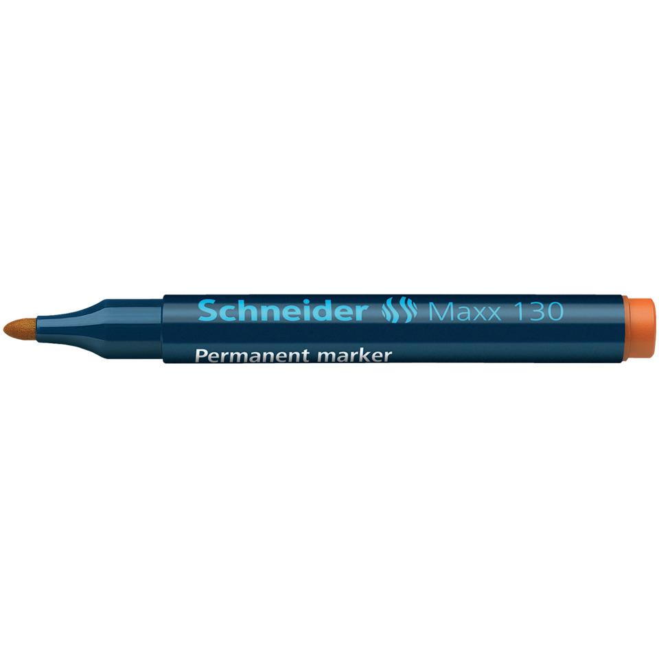 Permanentmarker, Markerstift, Blauer Stift, Orangene Kappe, Schneider Maxx 130