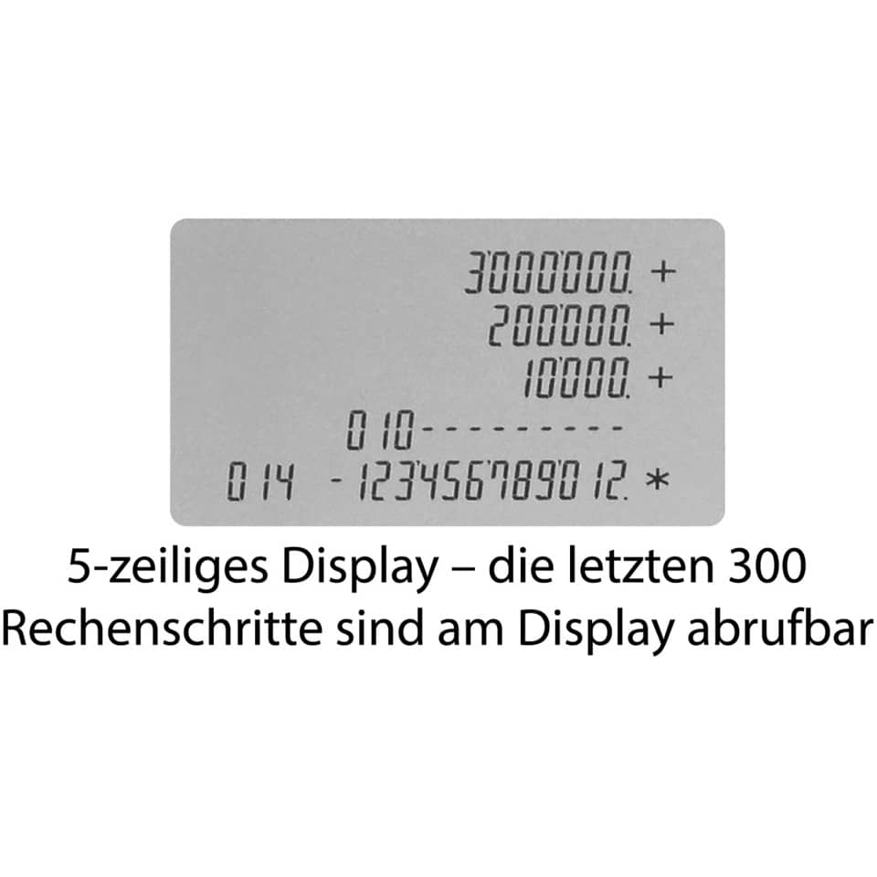 5-seitig, Display, Kartenlese, Rechnenschritte, Anzeige-Display