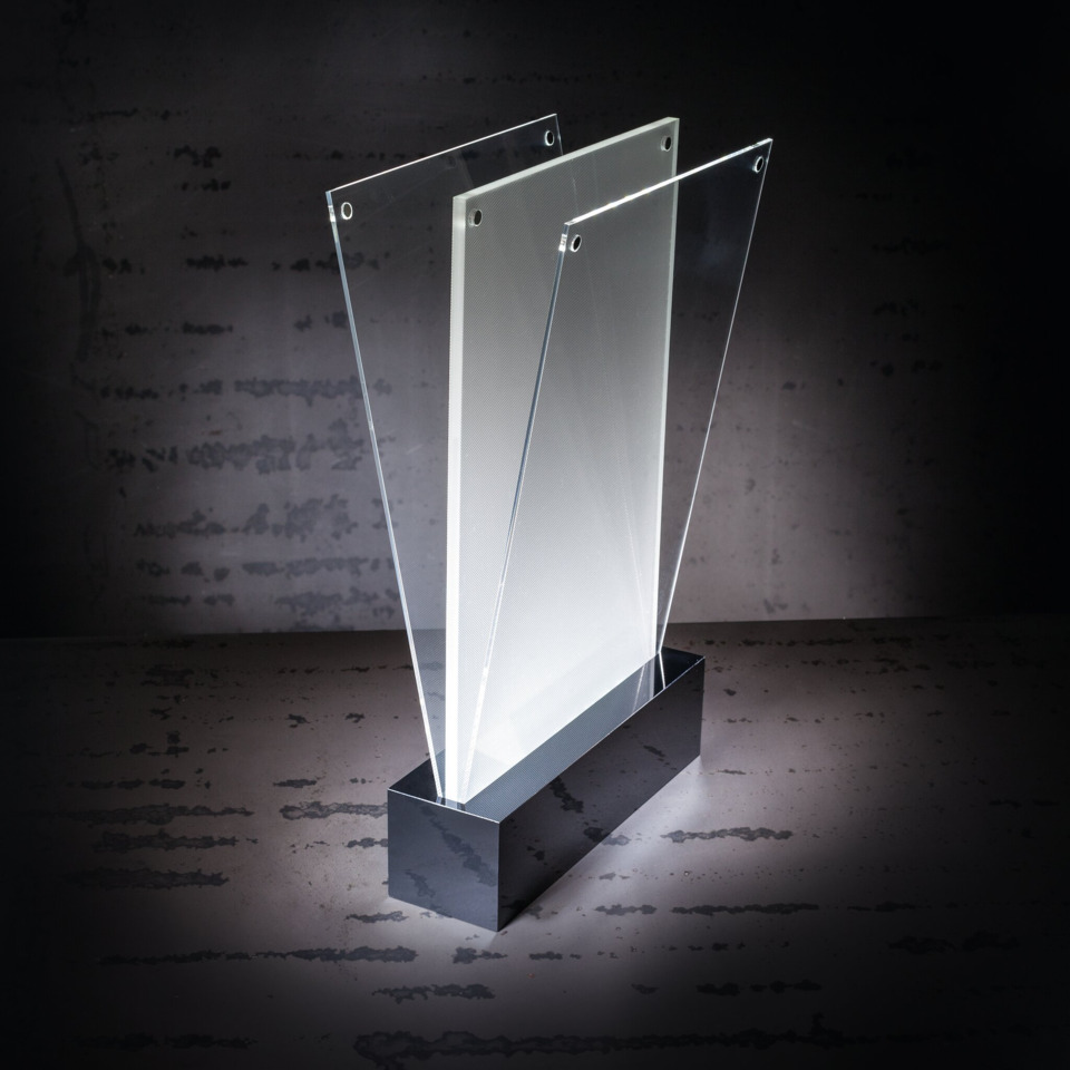 Acrylices Panel, Klares Glas, Display-Ständer, Dreifach-Platte, Transparente Blätter
