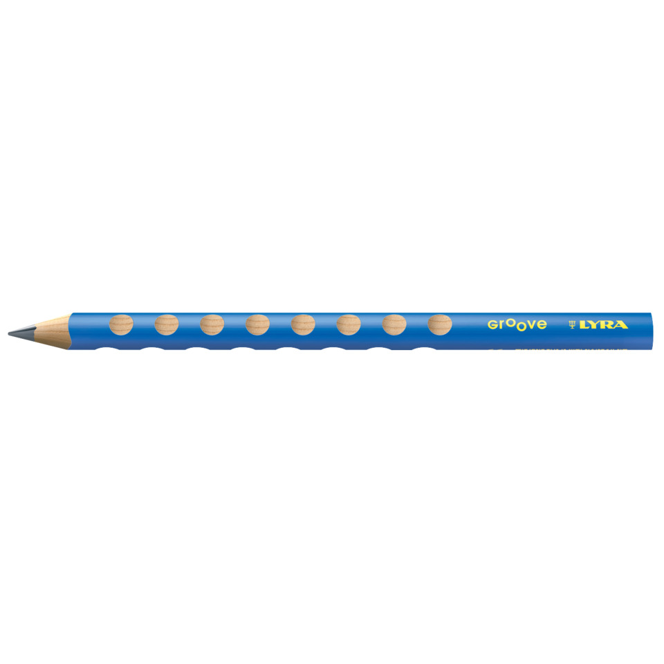Bleistift, Holzspitze, Blaue Hülle, Holzknopf, Lyra Groove