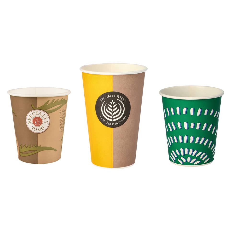 Kaffeebecher, Papierbecher, Einwegbecher, Becher mit Muster, Trinkbecher