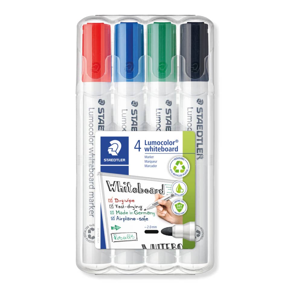 whiteboard, markers, set, 4-pack, farben