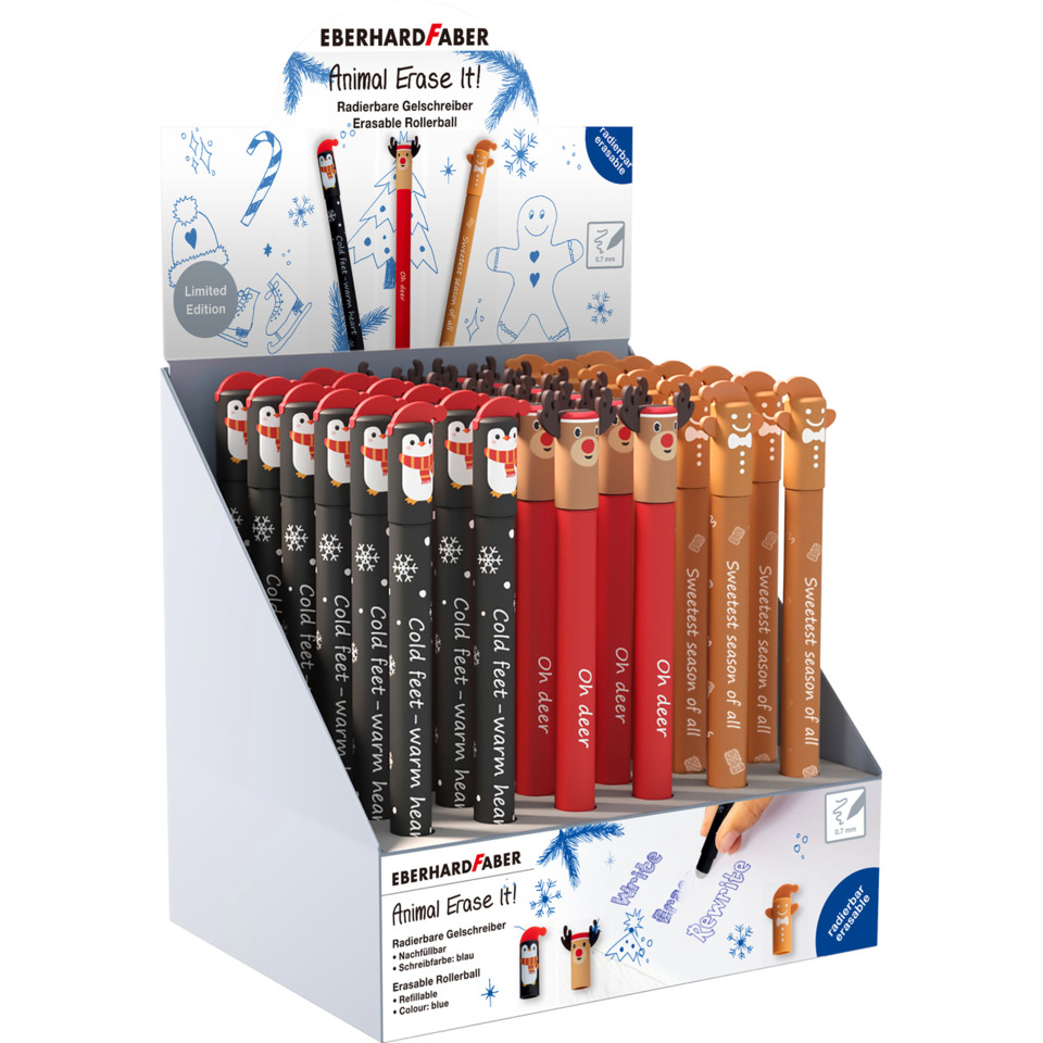 Gelschreiber Animal Erase It! Wintermotive, 0,7 mm, radierbar EBERHARD FABER 560119