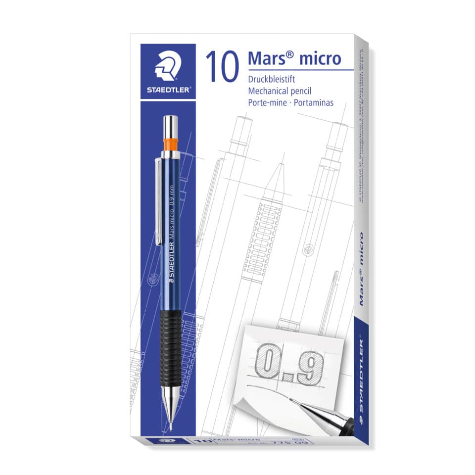 mechanical pencil, 0.9 mm, 0.9, blue body, bundle
