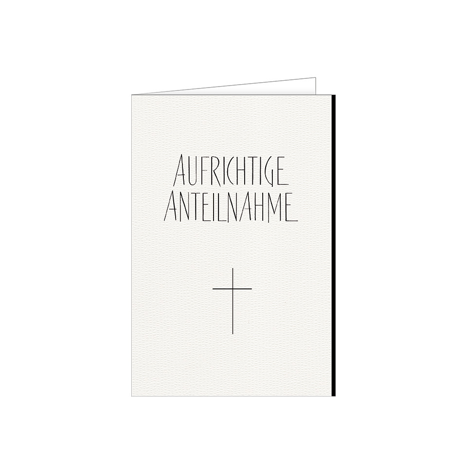 Grußkarte, Beileidskarte, hochformat, Pluszeichen, Kartenrand