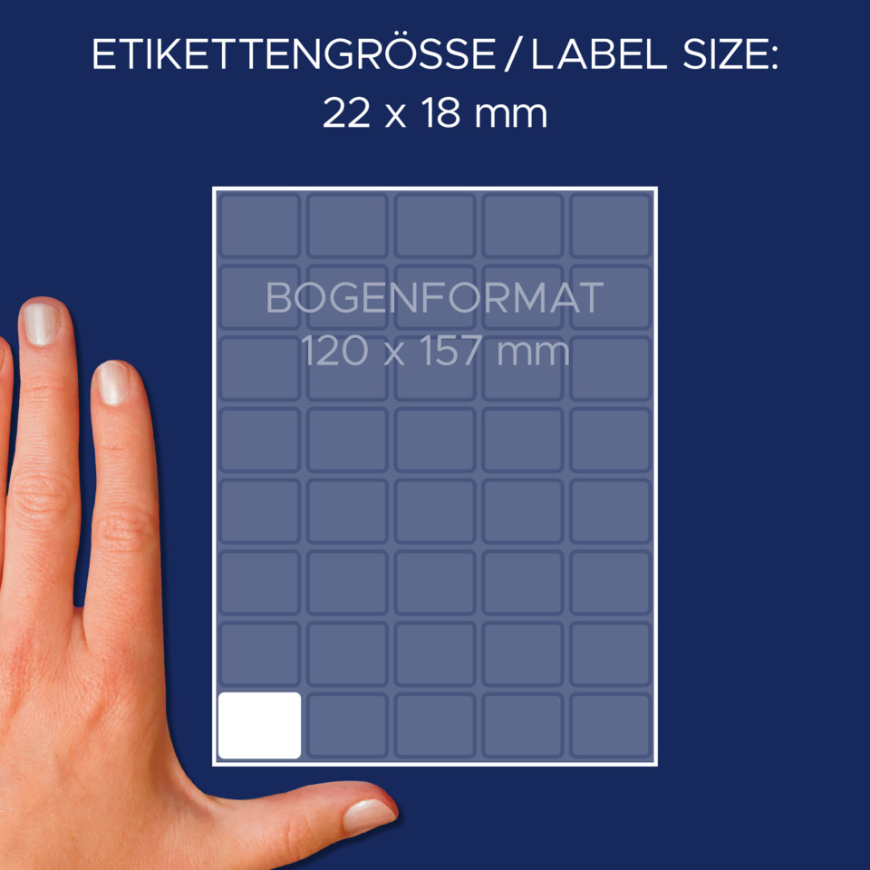 Nail-Aufkleber, Etikettenbogen, Rasterlayout, Leeres Feld, Daumenmaß