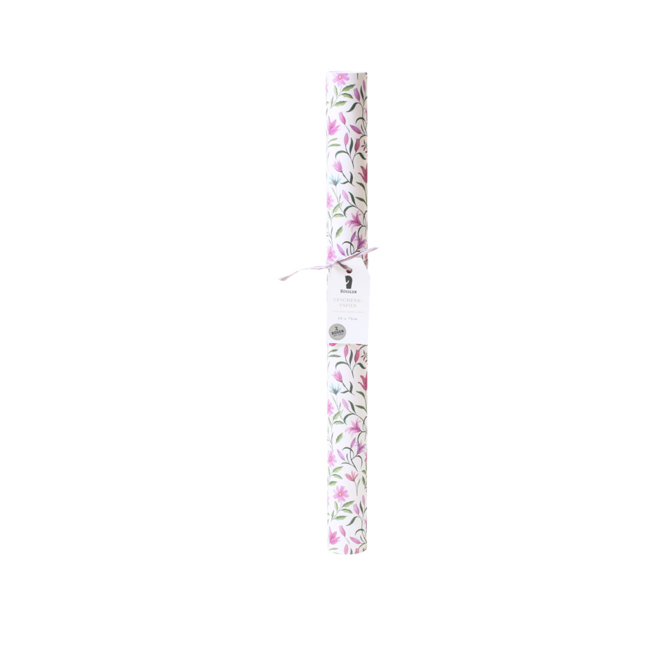 Geschenkpapier, Papierrolle, Blumenmuster, Pink, Rolle