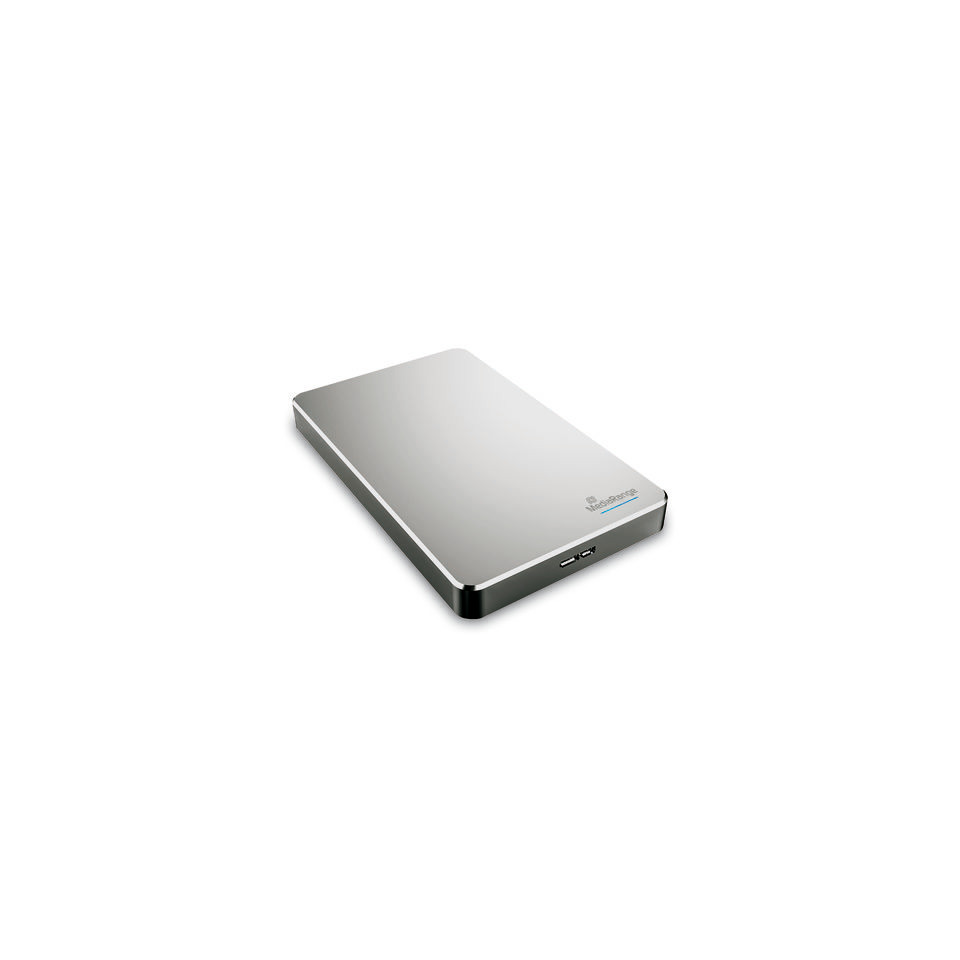 Externe Festplatte, Metall, Silber, tragbar, USB