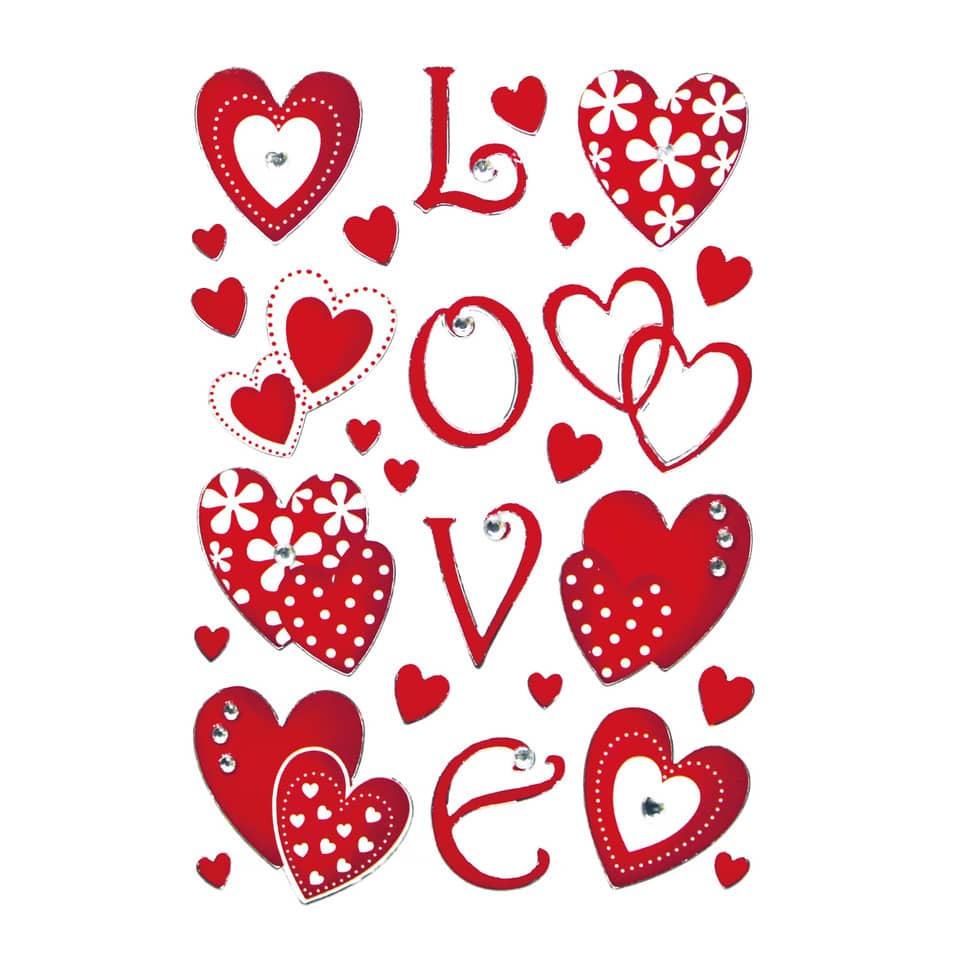 Herz, Herzchen, Herzdekor, Love, Kartenaufkleber