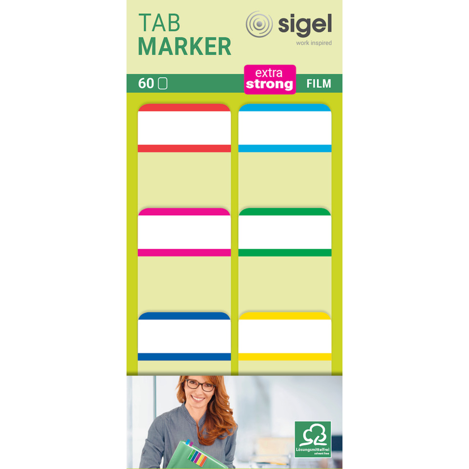 Tabmarker, Filme, Filz, Klebepads, Beschriftung