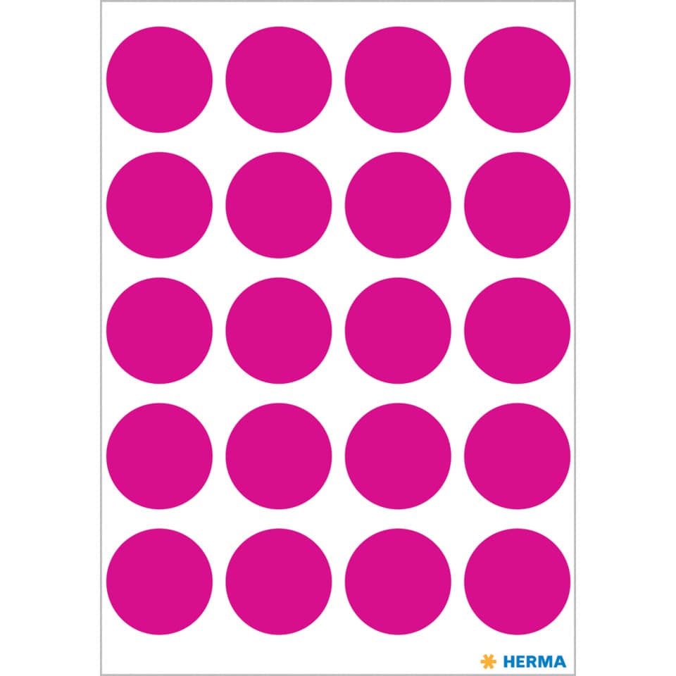 Druckaufkleber, Aufkleber, Kreisform, pink, Herma