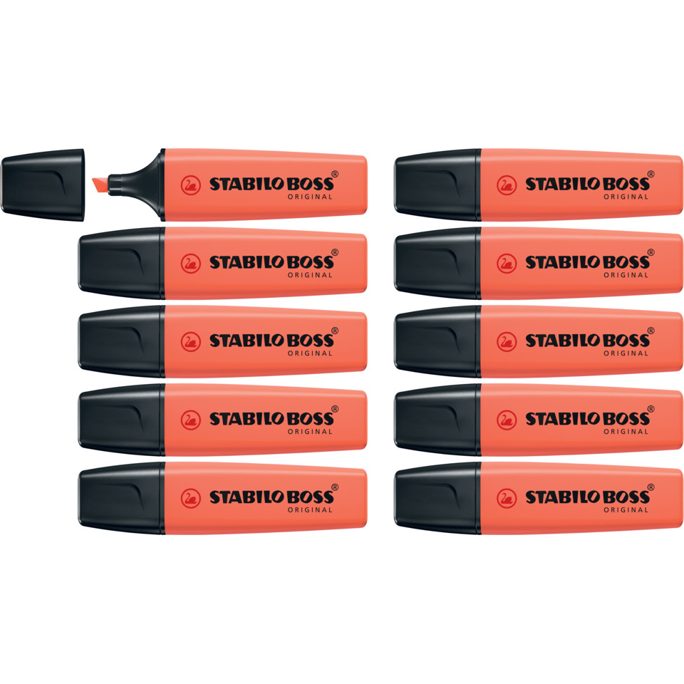Highlighter, Klebstoff, Korallenorange, Marker, Stabilo Boss