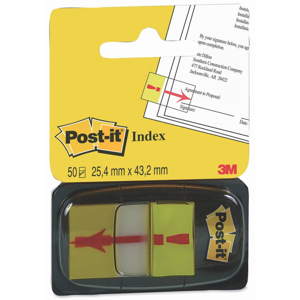 Post-it, Index, Sticky notes, Gelbes Pad, 2x3? or 25.4mm x 43.2mm