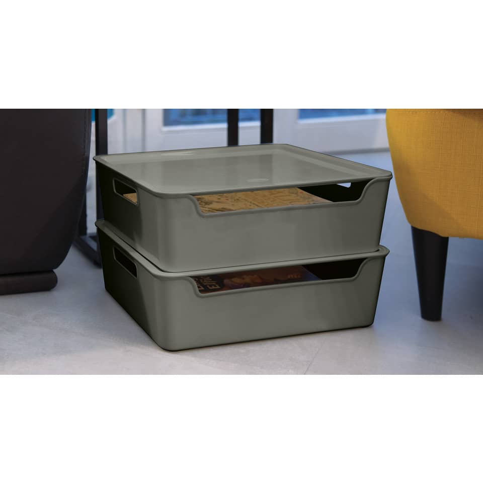 Aufbewahrungsbox, Kunststoffbox, Aufbewahrung, Schubladenbox, grau