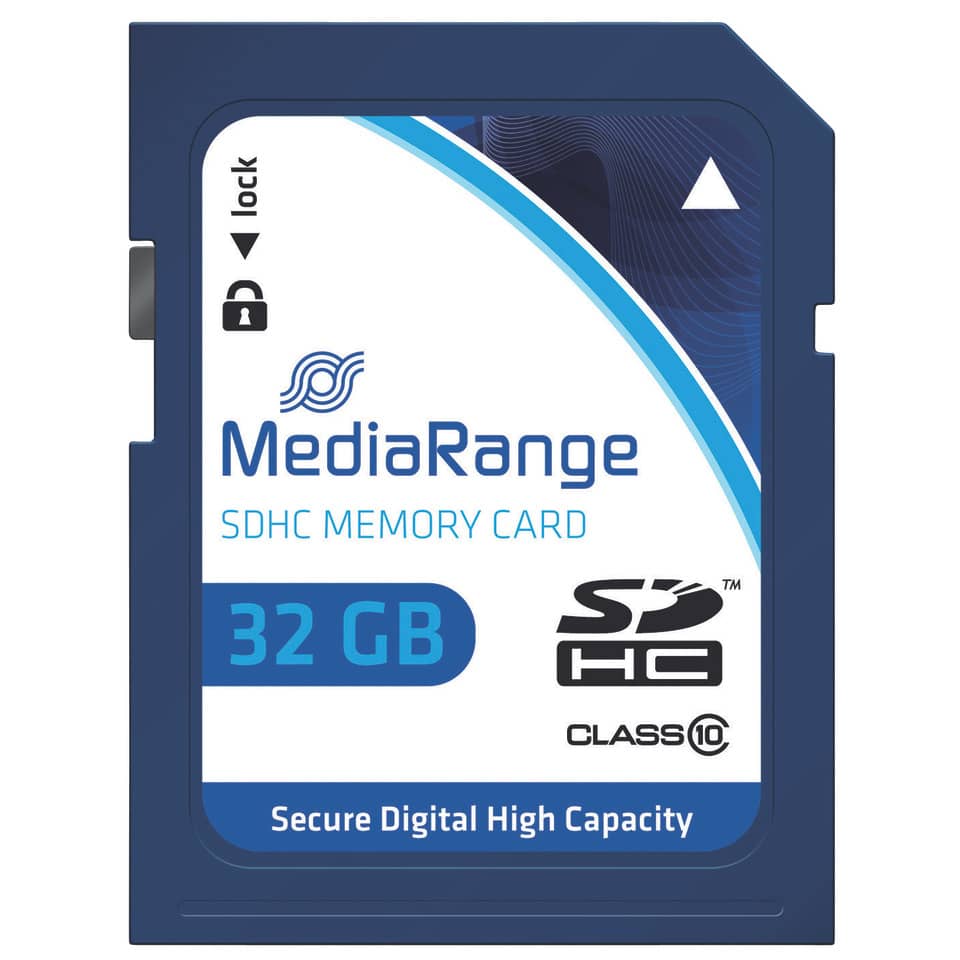 SDHC Karte, 32 GB, MediaRange, Speicherkarte, blau