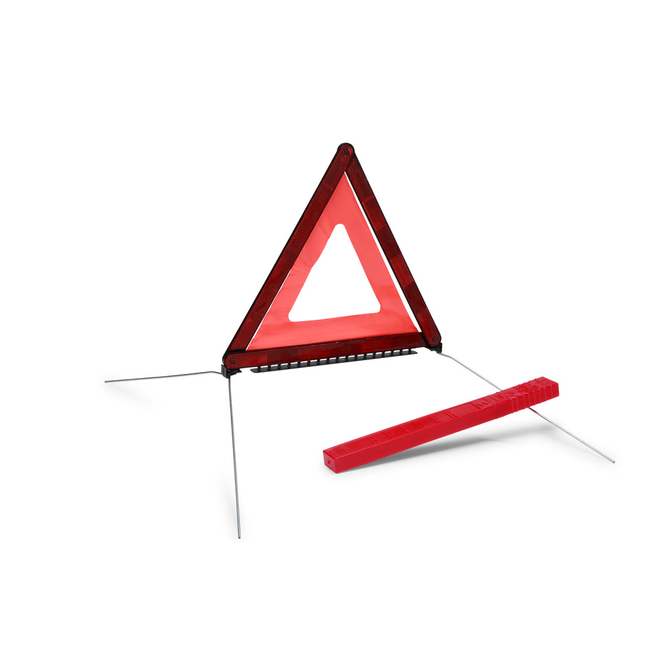 Warnzeichen Dreieck, Straßendreieck, Sicherheitssignal, Verkehrszeichen, roter Reflektor