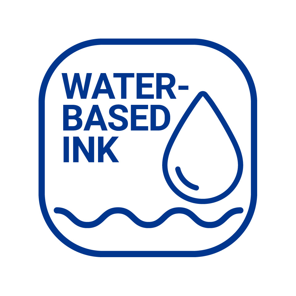 Wasserbasierte Tinte, Wasserfest, Symbol, Tropfen, Etikett